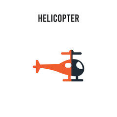 Helicopter vector icon on white background. Red and black colored Helicopter icon. Simple element illustration sign symbol EPS