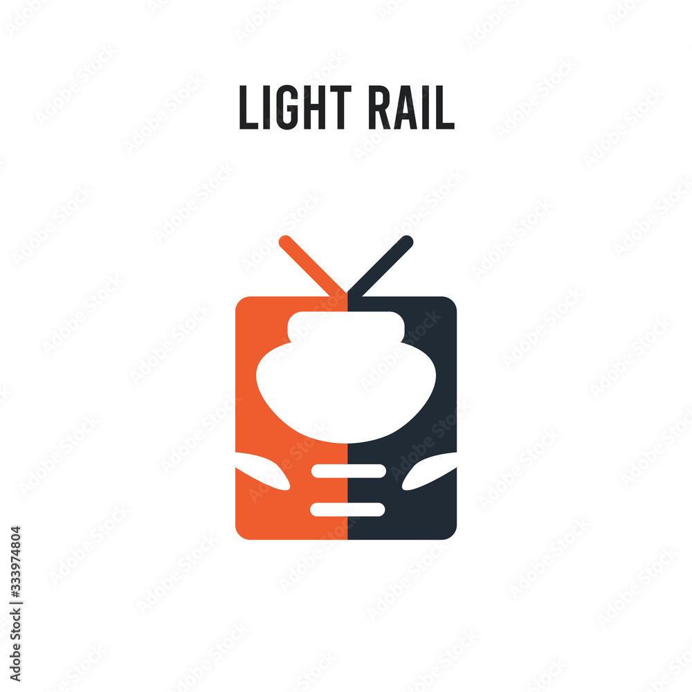 Poster light rail vector icon on white background. red and black colored light rail icon. simple element il