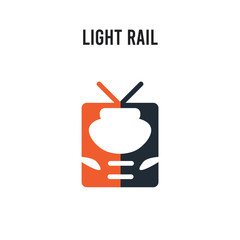 light rail vector icon on white background. Red and black colored light rail icon. Simple element illustration sign symbol EPS