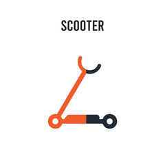 Scooter vector icon on white background. Red and black colored Scooter icon. Simple element illustration sign symbol EPS