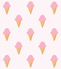 Pattern with many ice cream. Vector illustrations design background.