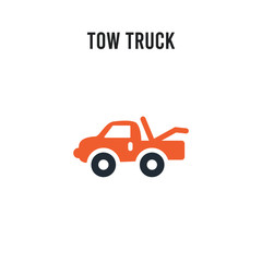 Tow truck vector icon on white background. Red and black colored Tow truck icon. Simple element illustration sign symbol EPS
