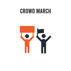 crowd March vector icon on white background. Red and black colored crowd March icon. Simple element illustration sign symbol EPS