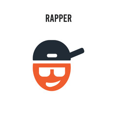 Rapper vector icon on white background. Red and black colored Rapper icon. Simple element illustration sign symbol EPS