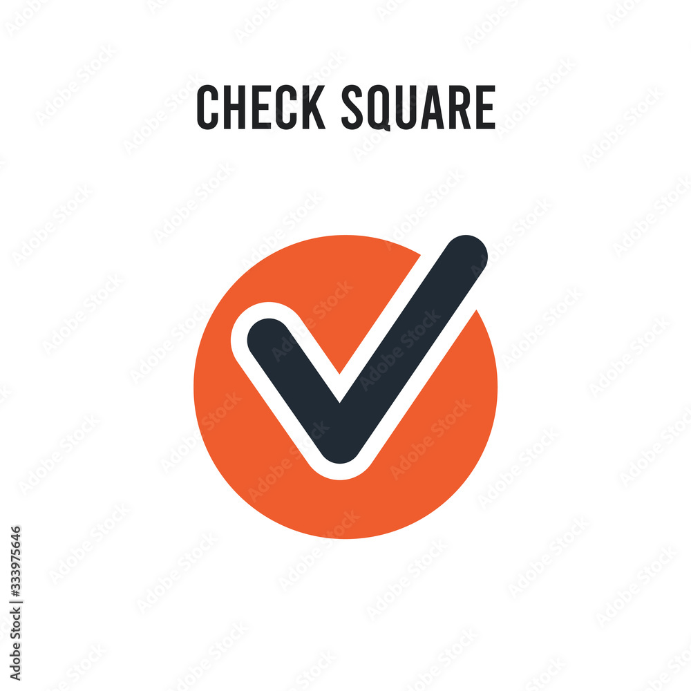 Poster check square vector icon on white background. red and black colored check square icon. simple elemen