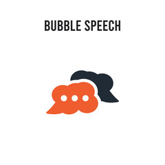 Bubble speech vector icon on white background. Red and black colored Bubble speech icon. Simple element illustration sign symbol EPS