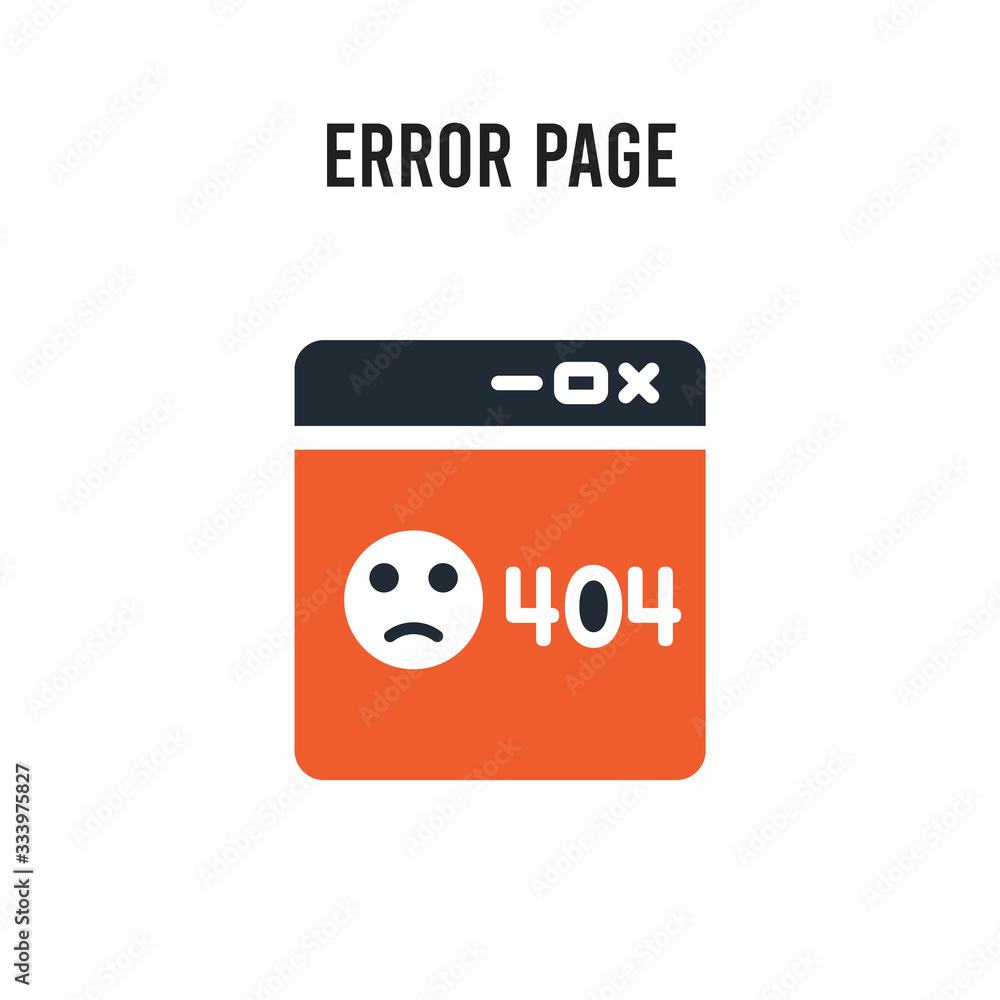 Poster error page vector icon on white background. red and black colored error page icon. simple element il