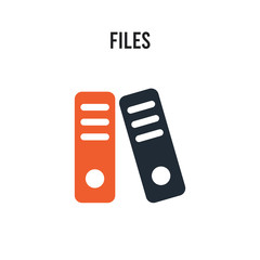Files vector icon on white background. Red and black colored Files icon. Simple element illustration sign symbol EPS