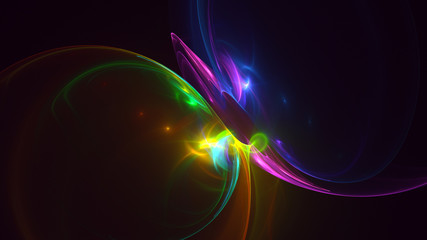 3D rendering abstract colorful fractal light background