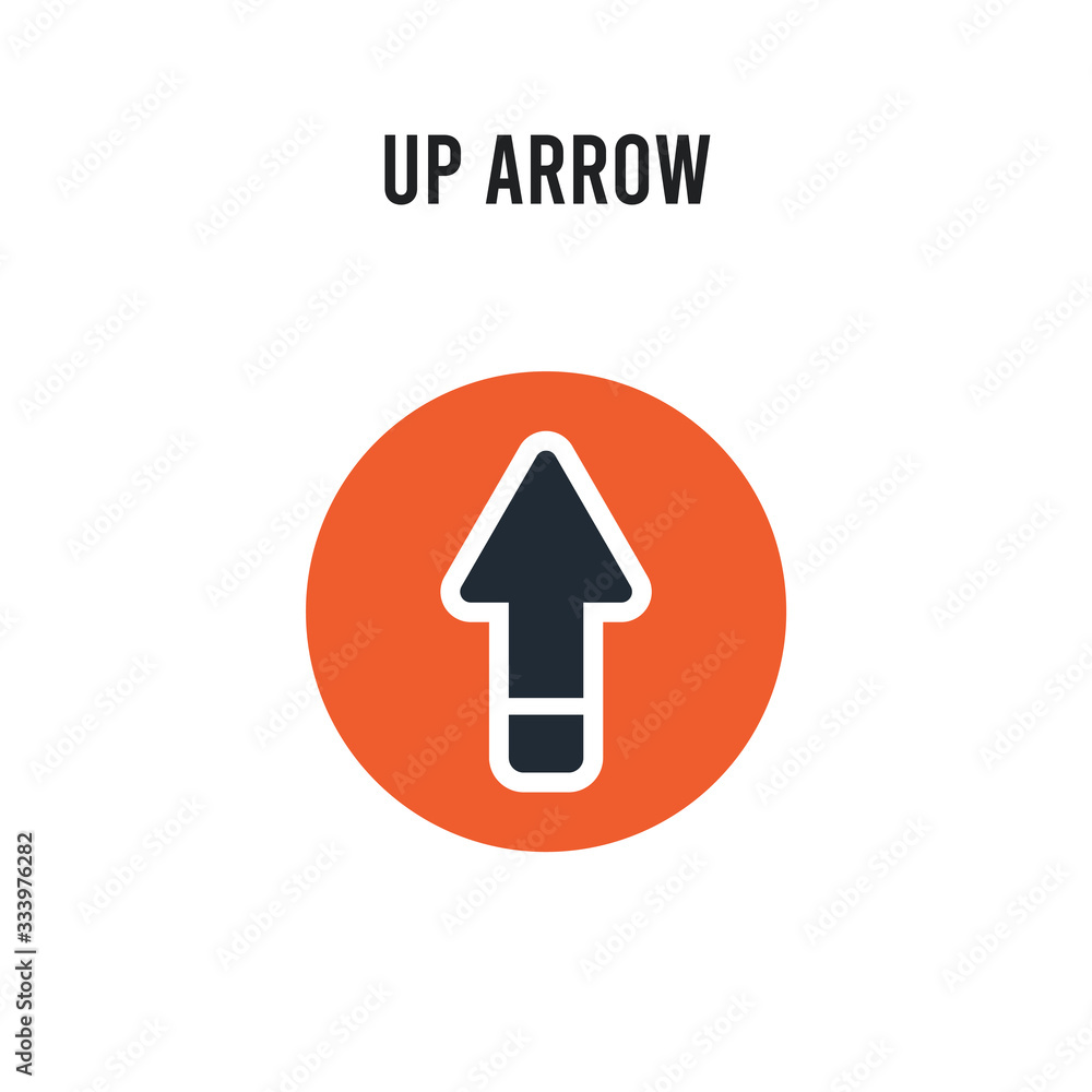 Poster up arrow vector icon on white background. red and black colored up arrow icon. simple element illust