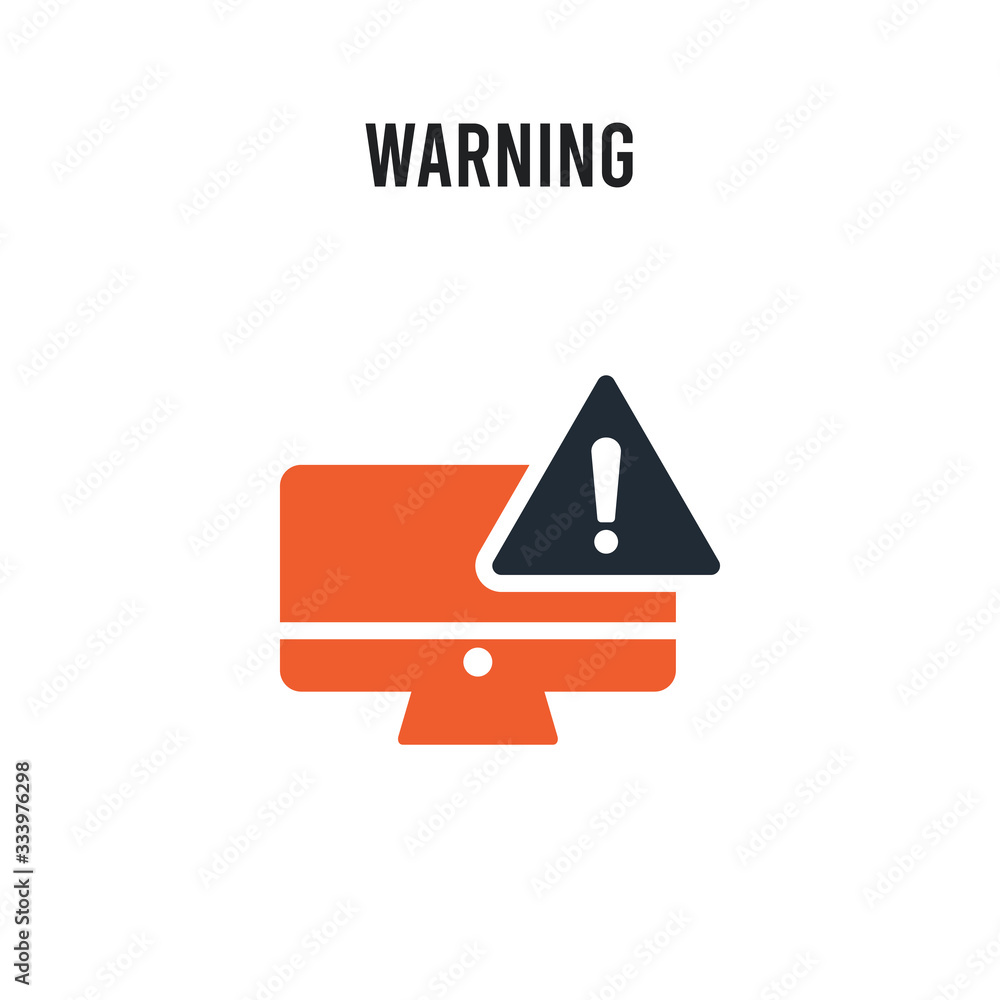 Poster warning vector icon on white background. red and black colored warning icon. simple element illustra