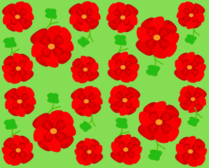 Red flower arrangement in vector illustration