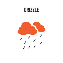 Drizzle vector icon on white background. Red and black colored Drizzle icon. Simple element illustration sign symbol EPS