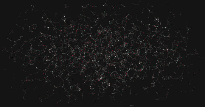 Network Mesh Random Procedural Art background illustration