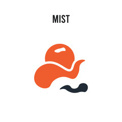 Mist vector icon on white background. Red and black colored Mist icon. Simple element illustration sign symbol EPS