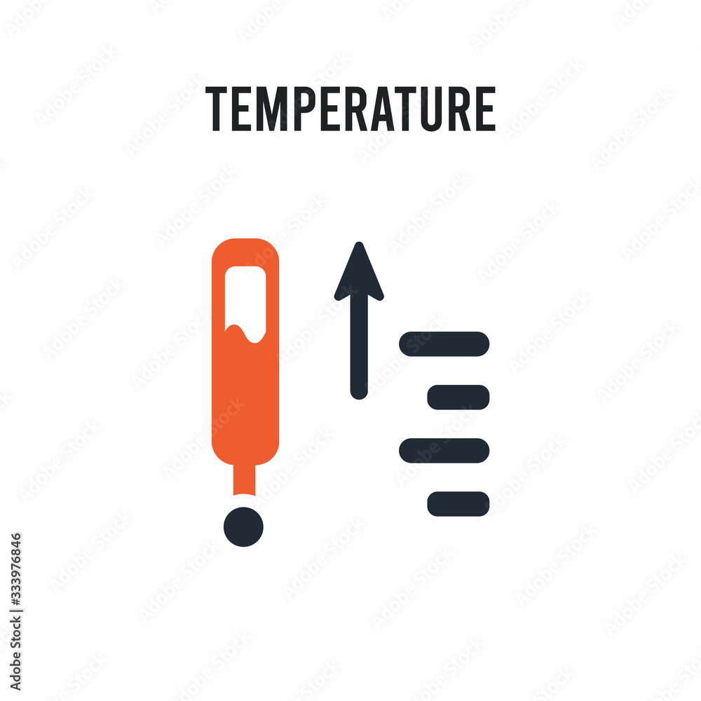 Poster temperature vector icon on white background. red and black colored temperature icon. simple element 