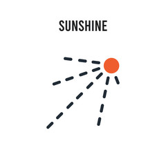 Sunshine vector icon on white background. Red and black colored Sunshine icon. Simple element illustration sign symbol EPS