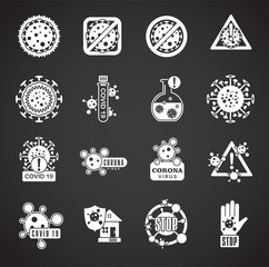 Coronavirus related icons set on background for graphic and web design. Creative illustration concept symbol for web or mobile app