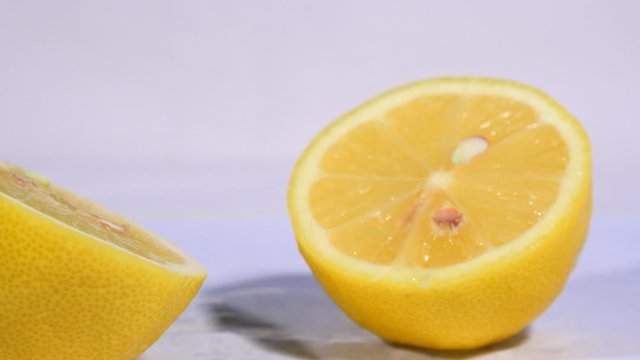Lemons close up on white background 4K