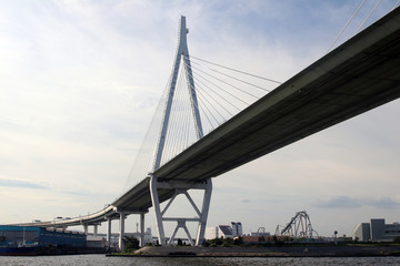 Fototapeta na wymiar Osaka highway on bridge
