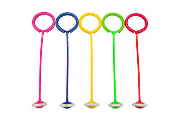 Pink, Blue, Yellow, Green and Red Neuroscackers on White Background