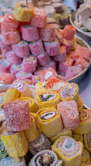 Colorful jelly mix sugar roll up sweet jelly and flavor fruit