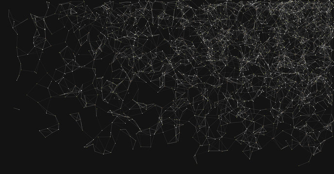 Network Mesh Random Procedural Art background illustration