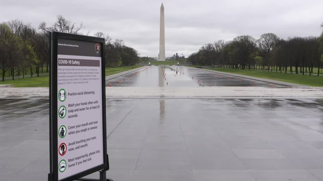 Reflecting pool National Mall empty during coronavirus outbreak