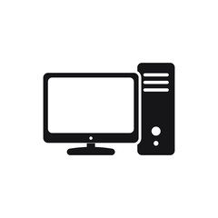 Computer desktop vector icon, pc symbol.