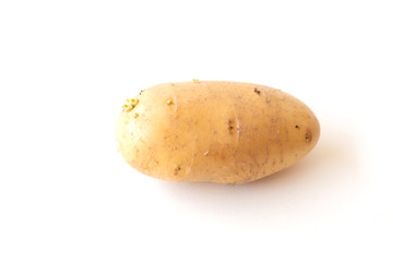 Close up potatoes isolated on white background