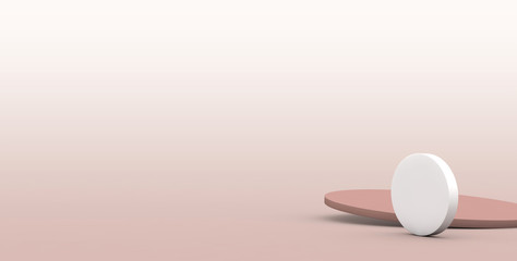 Abstract background of 3D circular plates. Modern minimal design of high resolution 3D render.
