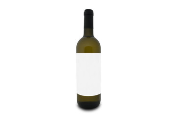 mockup of a bottle of extra virgin olive oil with the white label and white background