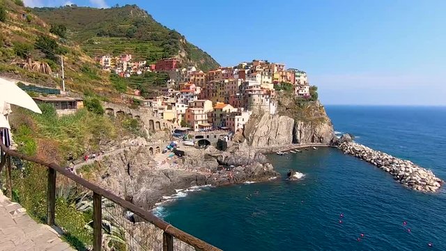 Cinque Terre view - woman looking