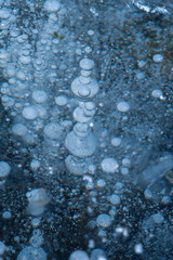 Top view white air bubbles floats