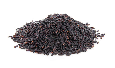 Thai Riceberry rice isolate on white background
