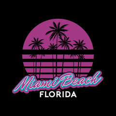 miami beach florida sunset palm tree beach apparel
