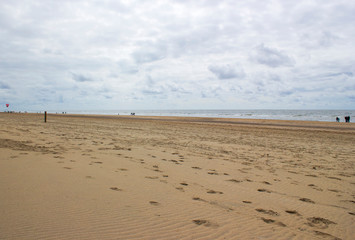 Silhouettes on the beach in the Netherlands