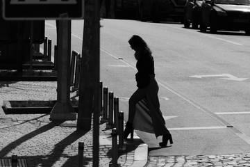 silhouette of a young woman