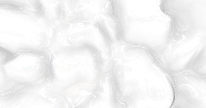 Liquid abstract white background. Smooth glossy texture 3D rendering . loop 4k.