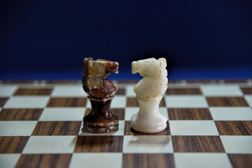 Photography of Chessboard with black and white figure