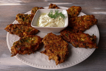 Turkish zucchini herald made with pumpkin, flour, egg, dill.