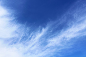Beautiful thin cirrus clouds. Background. Texture. Landscape.