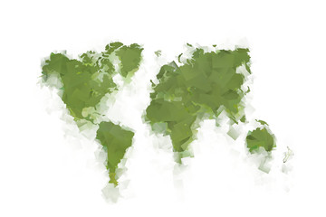 Nature World Map in green