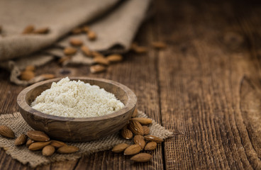 Ground Almonds (selective focus; detailed close-up shot)