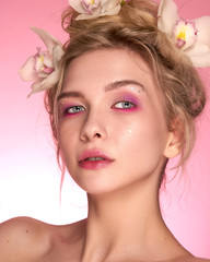 Beauty Fashion Closeup Makeup Model 