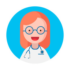 cute illustration of a woman doctor. 