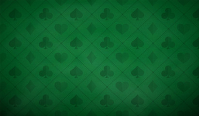 Poker table background in green color. - obrazy, fototapety, plakaty