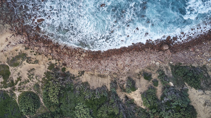 aerial red rock coast sardinia