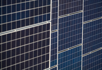 Obraz premium Background or texture of electro plates, solar panels installed on the house. Modern source of electricity.