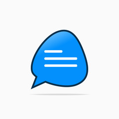 Typing in a chat bubble icon, comment sign symbol